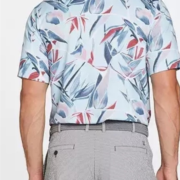 Walter Hagen Mens Clubhouse Airbrush Print Golf Polo Soft Blue/Airbrush large - Picture 4 of 4